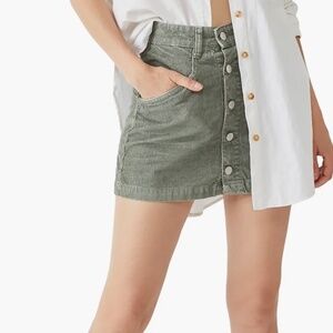 Free People We the Free Olive Green corduroy skirt Size 26